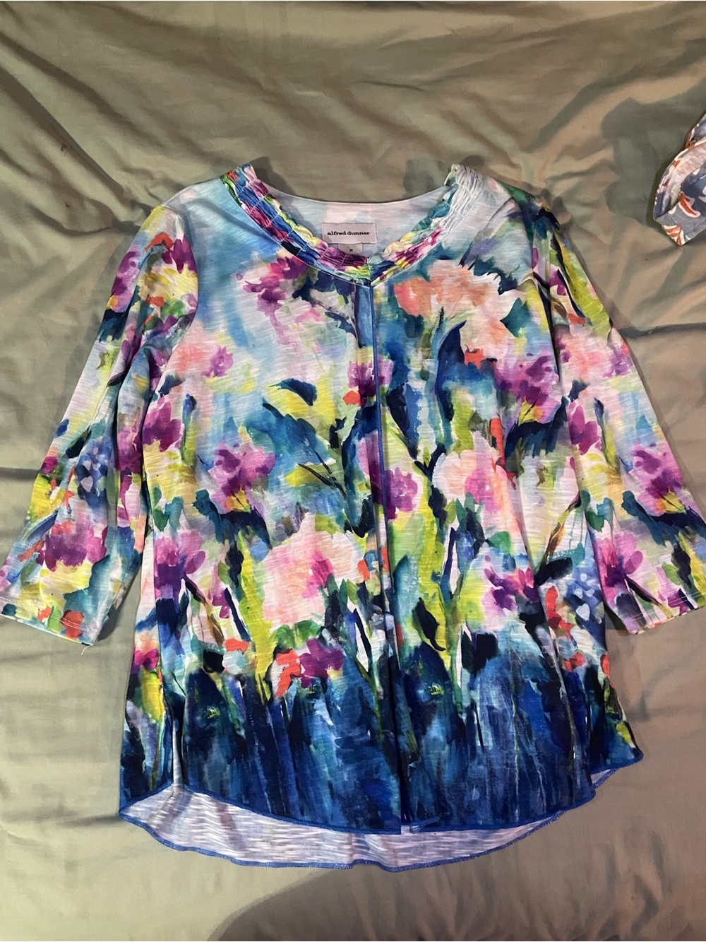 Alfred Dunner Multicolor Watercolor Floral Scoop-Neck Tunic